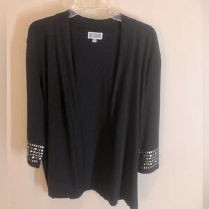 JM Collection black open cardigan